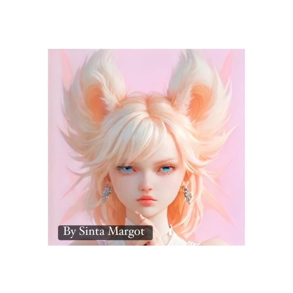 HANDCRAFTED digital art print poster of a Fantasy Art Print with Fox Ears anime